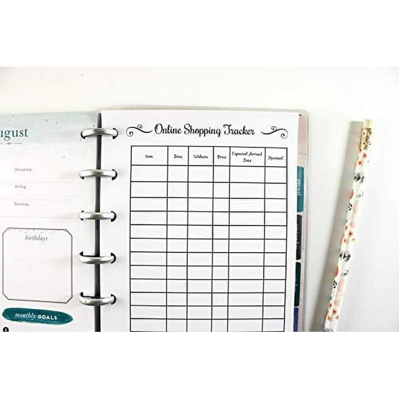 Online Shopping Tracker for 7 Disc Planners