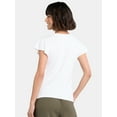thumbnail image 3 of Time and Tru Women's Twist Front Top with Flutter Sleeves, Sizes XS-XXXL, 3 of 5