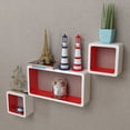 thumbnail image 5 of 3 White-Purple MDF Floating Wall Display Shelf Cubes Book/DVD Storage, 5 of 30