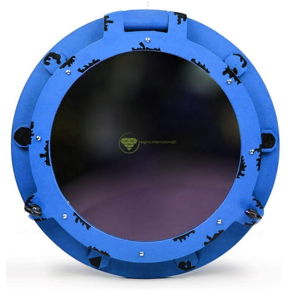 "Nagina International Nautical Wall Decor Wooden Handcrafted Porthole   Mirror | Pirate' Ship Decor"