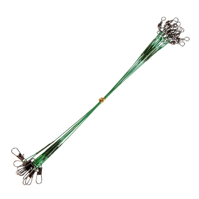 Lixada Lixada Fils d'Acier pour Pêche, Lot de 10, 15cm, Résistant à l'Abrasion pour Appâts et Leurres, Couleur Verte, Design Compact et Léger