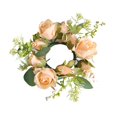 thumbnail image 3 of FashionCha Candle Ring Candleholder Table Centerpiece Candlestick Holder Artificial Flowers Yellow, 3 of 9