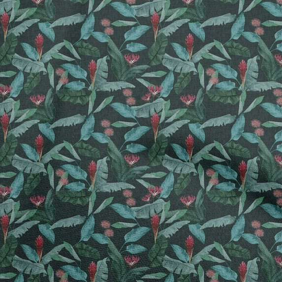 oneOone Viscose Jersey Teal Green Fabric Tropical Dress Material Fabric Print Fabric By The Yard 60 Inch Wide