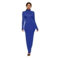 thumbnail image 1 of TopLLC Longues Robe à Manches à Col Rond pour Femme Décontractée Couleur Col Montant Manches Longues Extensible Ajustée Longue Robe Haut pour Femme, 1 of 6