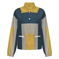 thumbnail image 5 of Jackets for Women Winter Coat Jackets Flannel Stand Collar Jacket(Abstract Geometric Yellow Gray Navy,Size:S-4XL), 5 of 7