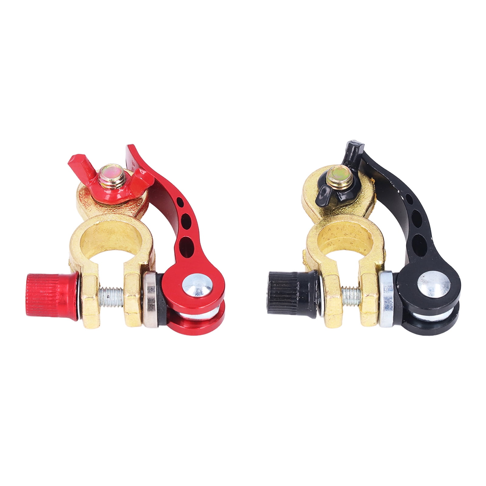 LYUMO Car Battery Brass Terminal,Automotive Battery Terminal Connectors,2pcs Universal Copper Battery Terminal Clamp Connectors Quick Release Disconnect For Car