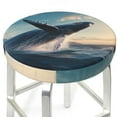 thumbnail image 3 of Hirioo Dancing Whale for Round Bar Stool Seat Covers Washable Stool Cushion Slipcover Elastic Bar Chair Covers for 12-14 Inch Chair-12 inch, 3 of 7