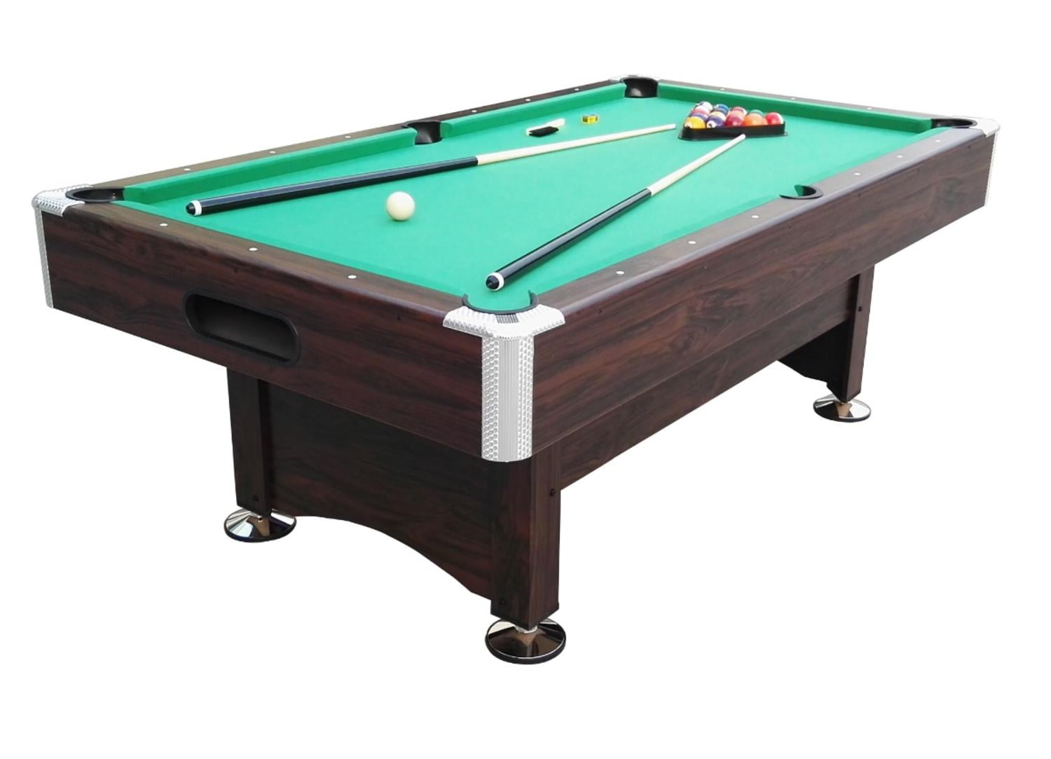 7' x 3.96' Brown and Green Billiard and Pool Game Table