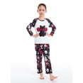thumbnail image 2 of Argulvti Halloween Pajamas for Family Cute Black Cat Print Long Sleeve Raglan Tops + Pants Set Fall Sleepwear, 2 of 5