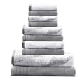 thumbnail image 3 of BNM Cotton 10 Piece Assorted Solid and Marble Towel Set, Gray, 3 of 9