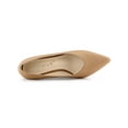 thumbnail image 4 of BLISSFUL STEP Women's Dress Pumps Pointed Toe Stiletto Heel Slip On Mid Heel Shoes Nude 6, 4 of 7
