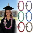 thumbnail image 2 of Class of 2026 Graduation Leis Handmade Ribbon Lei Double Braided Necklace with Grad Letters 47 Inch Gold Purple for High School College Graduates Senior Gift, 2 of 7