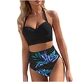 thumbnail image 2 of CEHVOM Women Fashion Bikini Print Two-piece Print Swimsuit Beachwear Ensemble, 2 of 6