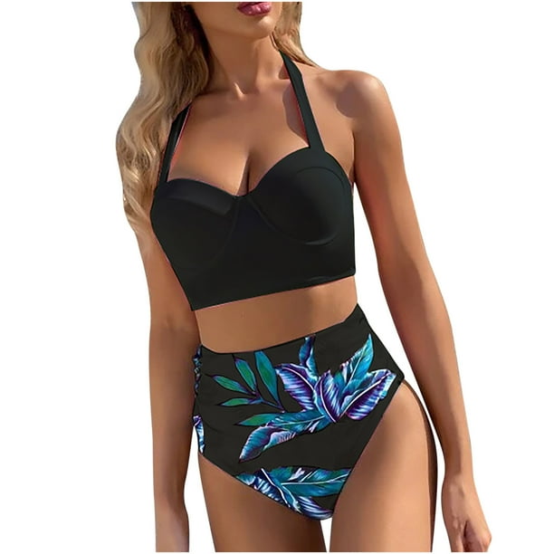 Traje de baño de dos piezas con estampado de bikini de moda para mujer sexy Conjunto de ropa de playa Fridja nalpqowj21910