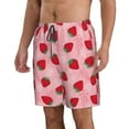 Jgfou Strawberry for Men's Swim Trunks Hawaiian Bathing Mesh Lining