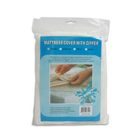 Side Water - Twin Size Bed Mattress Cover Zipper Plastic Waterproof Bed Bugs Protector Mites