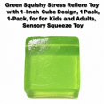 thumbnail image 3 of Green Squishy Relaxation Toy with 1-Inch Cube Design, 1-Pack, Ages 3+, Sensory Squeeze Toy, 3 of 3