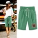 thumbnail image 2 of Pantalones Para Mujer Medio Pantalones Cortos Estampado Cinco Puntos Tamaño Grande Algodón Lino Casual Odeerbi ODB155632, 2 of 6