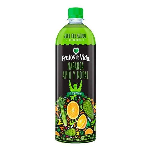 Jugo naranja apio y nopal Frutos de Vida 1 l