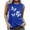 Blue, variant on Giftesty Tank Tops for Women Fashion Casual Printed Sleeveless Blouse Round Neck Sexy Slim Pullover Tops