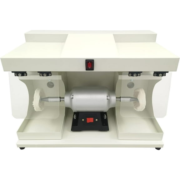 Dental Lab Polisher Polishing Machine Lathe Buffing Grinder for Jewelry Casting with Lighting and Vacuum Tube
