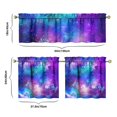 thumbnail image 6 of Kitchen Curtains 24 Inch Short - 3 Panel Set, Rod Pocket Window Curtain, 100% Polyester for Farmhouse, Cafe, Kitchen, Living Room, Bedroom, Galaxy & Space-Themed Design, Easy Wash, 6 of 6