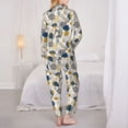 thumbnail image 6 of Goofa Hawaiian Style Printed Women’s 2 Piece Pajama Set Super,Pajamas Women's Long Sleeve Sleepwear Soft Button Down Loungewear Pjs Lounge Set Nightwear-Medium, 6 of 9