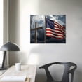 thumbnail image 3 of Nawypu Patriotic Canvas Wall Art American Flag and Holy Wooden Cross for Living Room Stretched and Print on Canvas Contemporary Art Modern Home Decoration Christmas Wal 20x16in, 3 of 4