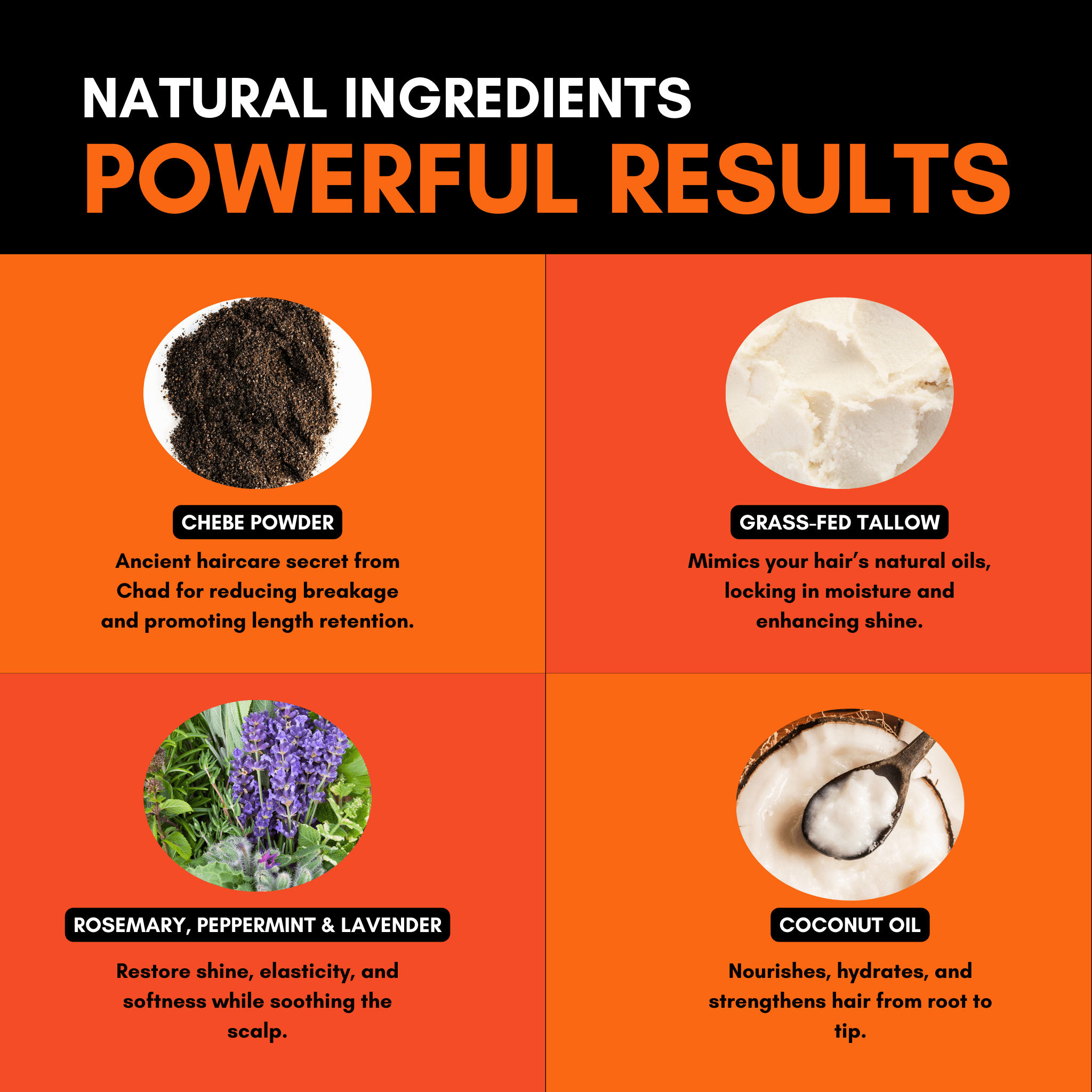 Uhuru Naturals Chebe Paste – 100% Natural - Made with Cow Fat (Tallow) - Organic Hair Blooming Treatment Formula-Promotes Keratin Development For Teens Men & Women (16 Ounce)