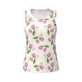 thumbnail image 3 of Picia Tulips Flowers Pattern Women's Workout Tank Top,Breathable Activewear,Slim Fit Athletic Top,Versatile Workout Moisture-wicking top-, 3 of 9