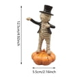 thumbnail image 3 of Vintage Halloween Decor Mini Resin Figures, Mummy-Wrapped Pumpkin Resin Ornament with Spooky Festive Face for Desktop Shelf Party Ghost Festival, Cute Halloween Decor, Spooky Miniature, 3 of 5