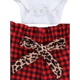 thumbnail image 5 of Qiylii Baby Christmas Suit, Long Sleeve Romper, Plaid/Leopard Trousers+Headband, 5 of 7