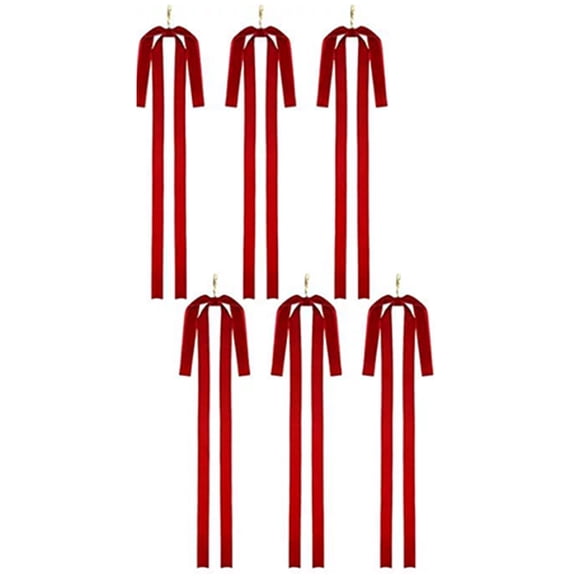 Yuarrent de terciopelo rústica, ideal para decorar árboles, con lazos grandes. Dimensiones: 2,5 cm/40 x 60 cm. Kits de decoración para fiestas rojo