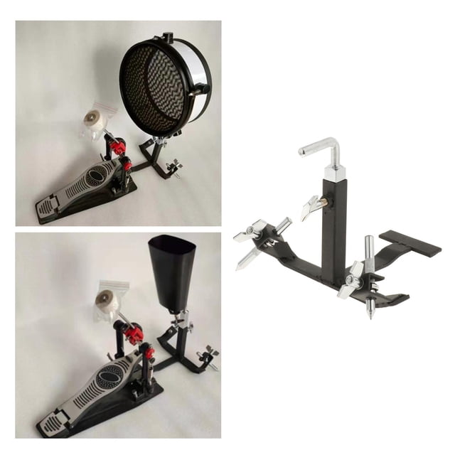 Soporte de platillo de batería Pedales ajustables Pedal de cencerro Soporte de piezaza para sala de práctica Kit de batería