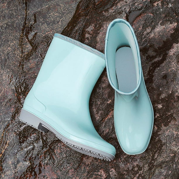 Botas de lluvia de tubo medio de moda para mujer, botas de lluvia antideslizantes de Pvc, zapatos de agua para mujer, zapatos de goma Wmkox8yii ghj554