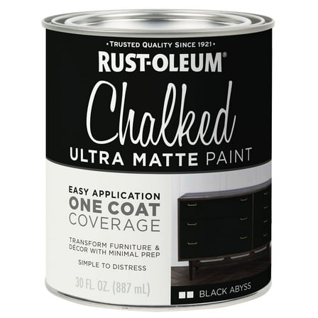 Rust-Oleum 391444 Chalked Ultra Matte Interior Paint Black Abyss 30 oz