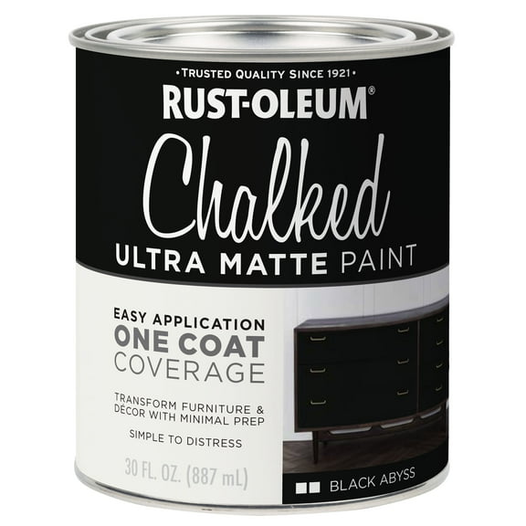 Rust-Oleum 391444 Chalked Ultra Matte Interior Paint Black Abyss 30 oz