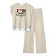 thumbnail image 1 of Pantalones Casuales sin Mangas Impresos con Cuello Redondo Conjunto Superior, Pantalones Ligeros Mujeres para Primavera Verano, 1 of 2