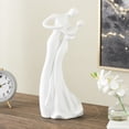 thumbnail image 2 of 7" x 18" White Ceramic Dancing People Sculpture, by DecMode, 2 of 9