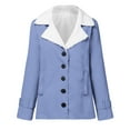 thumbnail image 4 of Spring Savings Clearance Lindreshi Winter Coats for Women 2023 Trendy Women Plus Size Winter Warm Composite Plush Button Lapels Jacket Outwear Coat, 4 of 5