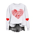 thumbnail image 1 of RKSTN Chandail de la Saint-Valentin pour Femmes avec Cœur Imprimé, Chandail Uni à Col Rond, Manches Longues, Coupe Ample, 1 of 6