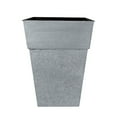 thumbnail image 1 of The HC Companies Avino 16-Inch Square Resin Flower Planter Pot, Oxidized Black, 1 of 7