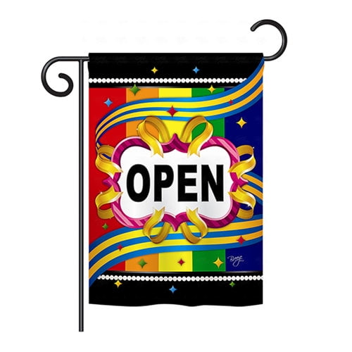 " OPEN " - Garden Size 13.5 x 18 Inch Decorative Double Sided Flag