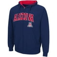 thumbnail image 2 of Men's Colosseum Navy Arizona Wildcats Arch & Logo 3.0 Full-Zip Hoodie, 2 of 3