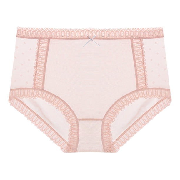 Gibobby Pantaletas Invisibles para mujer Bragas huecas de encaje de malla sexy para mujer Bolsa de cintura media sin costuras Calzoncillos de cadera Bragas(Rosa,G)