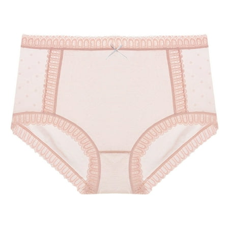 

Aayomet Panties For Women Briefs Womens High Waist Panties Womens Cotton Mesh Transparent Abdominal Lift Briefs Charming Breathable Pink L