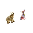 thumbnail image 6 of CoudarTitie Elephant Puppy Resin Art Sculpture Multicolor Animal Figurine Decorative Ornament for Shelf Bedroom Desk Living Room Home Decoration, 6 of 8