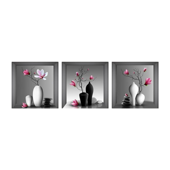 3 piezas de impresión floral de la pared del arte de la pintura, elegante lista para colgar imágenes de obras de arte florales estéticas, para el