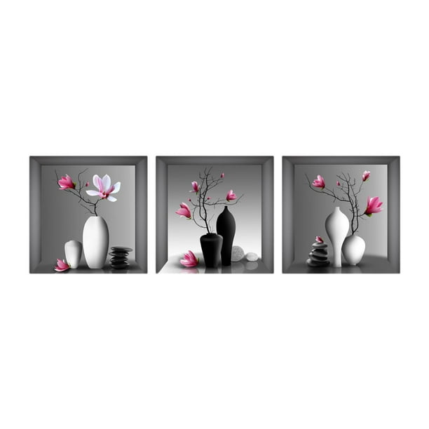 3 piezas de impresión floral de la pared del arte de la pintura, elegante lista para colgar imágenes de obras de arte florales estéticas, para el