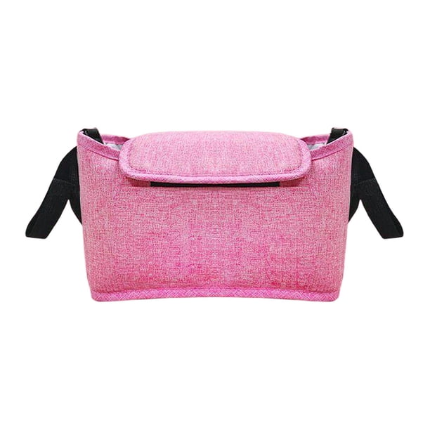 Cochecito de Bebé Bolsa Colgante Cochecito Organizador Bolsa Botella Portavasos Accesorios - Rosa Rosado Sunnimix Carrito organizador para cochecito